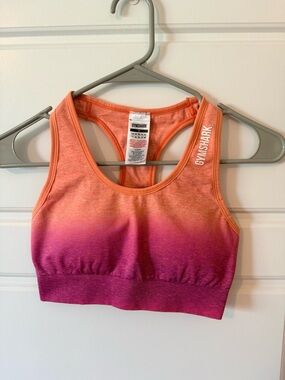 Gymshark Ombre Seamless Sports Bra - Coral to Magenta
